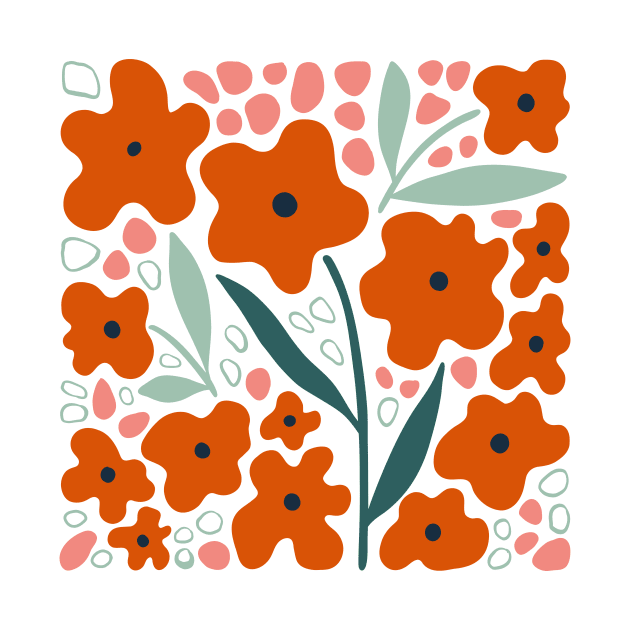 Abstract Poppy Flowers by JunkyDotCom