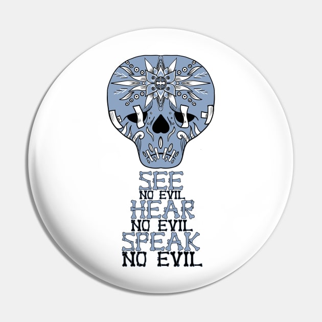 Cute Skulls No Evil Pin by fakeface