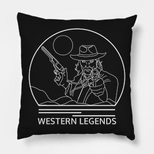 Western Legends Minimalist Line Drawing - Board Game Inspired Graphic - Tabletop Gaming  - BGG Pillow