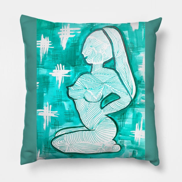 Abstract Silhouette Pillow by Maltez