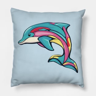 Colorful Dolphin Pillow