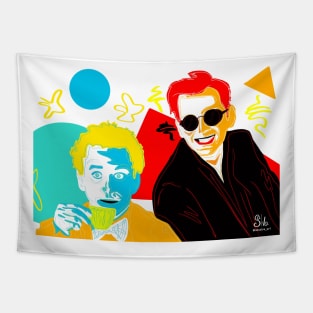 abstract aziraphale and crowley Tapestry