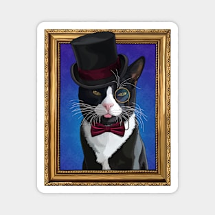 Dapper Gentleman Tuxedo Cat Blepping Magnet