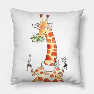 Giraffe - eat your greens Pillow