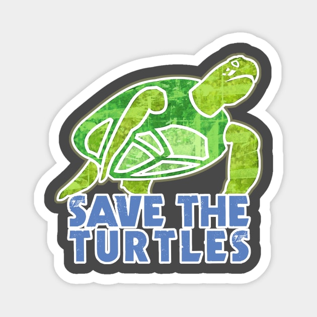 Save the Turtles Magnet by evisionarts