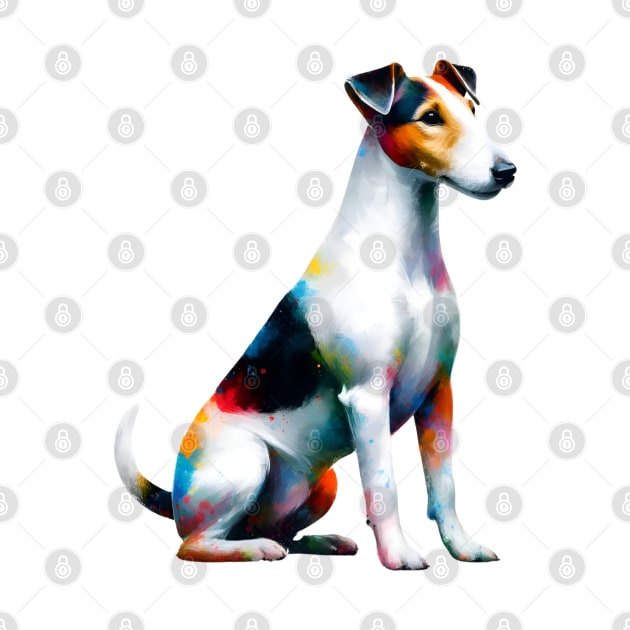 Colorful Smooth Fox Terrier in Artistic Splash Style by ArtRUs