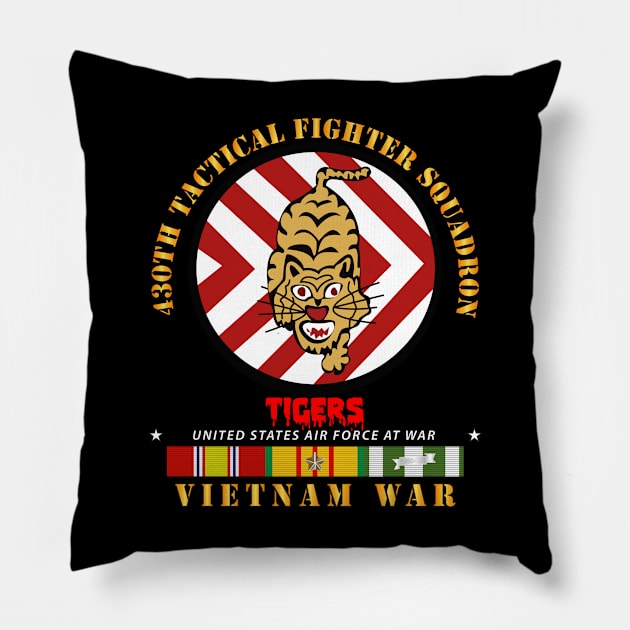 430th Tactical Fighter Squadron - Tigers w VN SVC Pillow by twix123844