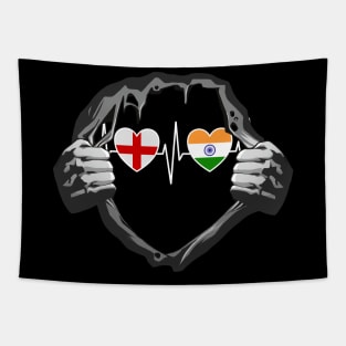 England And India Indian Flag Flags Tapestry