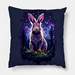 Giant rabbits night in the forest Pillow