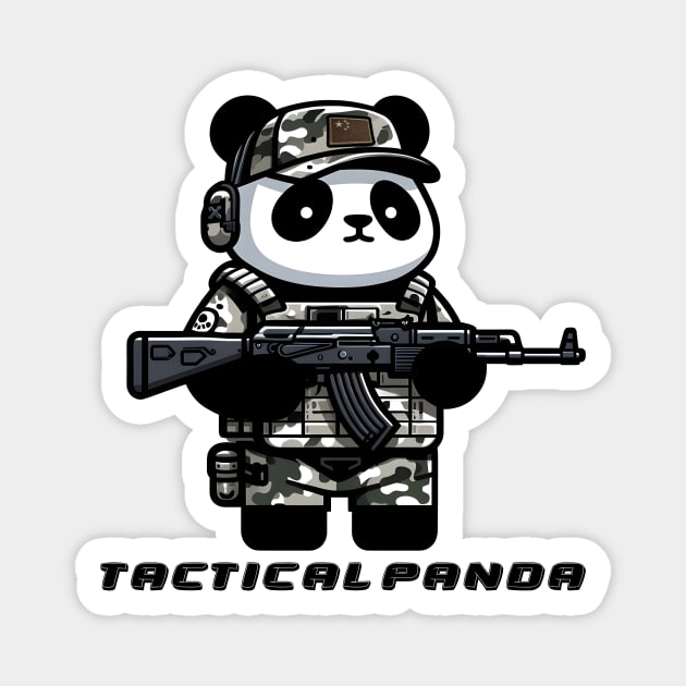 Tactical Panda Magnet by Rawlifegraphic