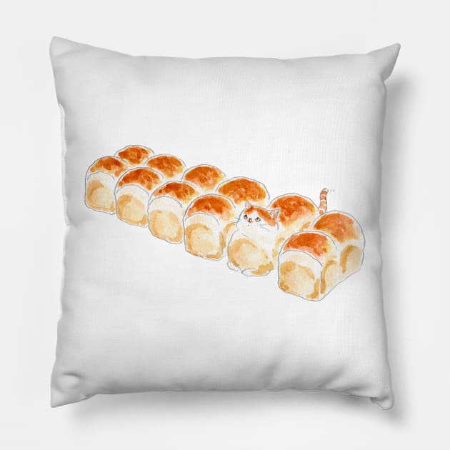 Bread Cat Pillow by TOCOROCOMUGI