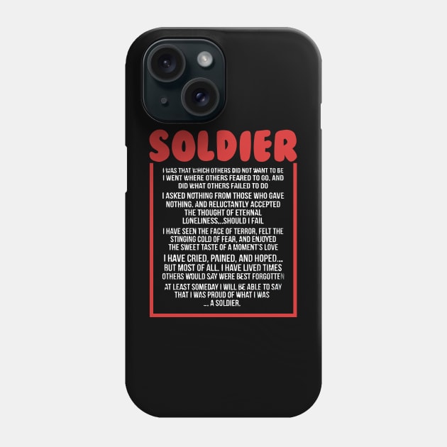 Once a soldier , always a solider Phone Case by martinyualiso