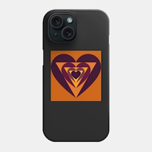 Burgundy autumn hearts Phone Case