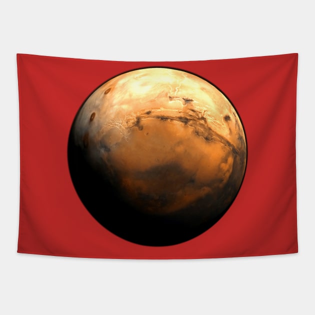 Mars Globe Rendering (based on real photo) Tapestry by SPACE ART & NATURE SHIRTS 