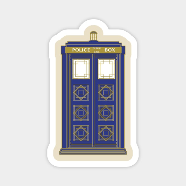 Art Deco Tardis Magnet by OmerNaor316