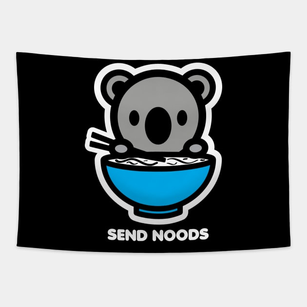 Koala Bear Send Noods Food Noodles Pho Ramen Funny Animal Bambu Brand Tapestry by Bambu