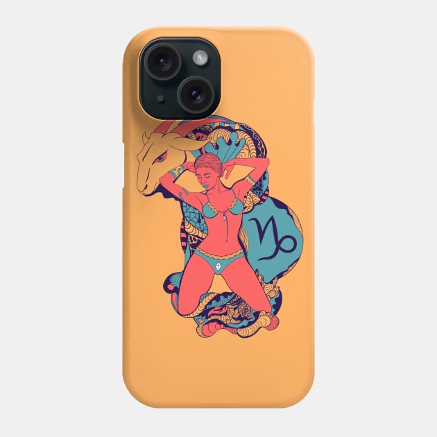 Retro Triad Capricorn Beauty Phone Case by kenallouis