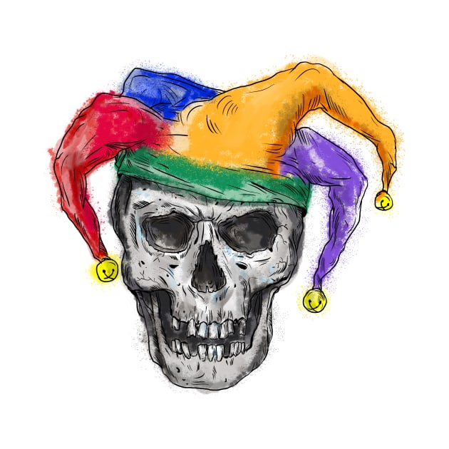 Jester Skull Laughing Tattoo by Protshirtdesign