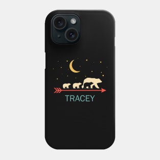 Tracey Name Gift Personalized Mama Bear With 3 Cubs Phone Case