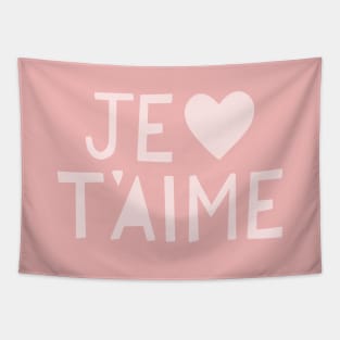 Je T'aime (I Love You) French Pink Hand Lettering Tapestry