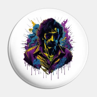 vector art a colorful graffiti illustration of Frank Zappa // Aesthetic Pin