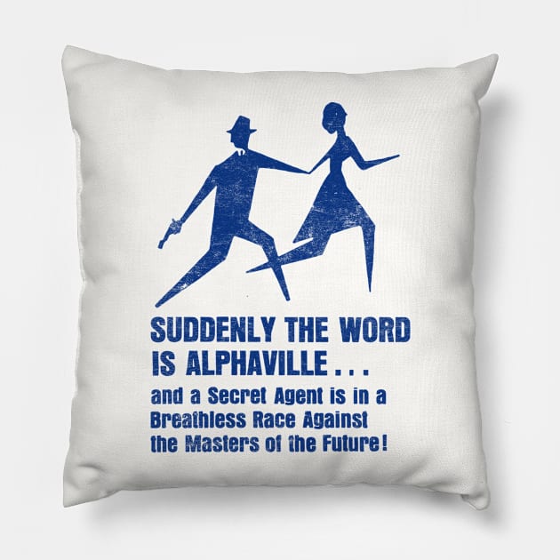 Alphaville 60s Movie Aesthetic Design Pillow by CultOfRomance