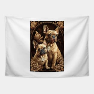 Mother and Puppy French Bulldogs Tapestry