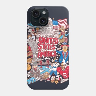 welcome to united states of america illustration Phone Case