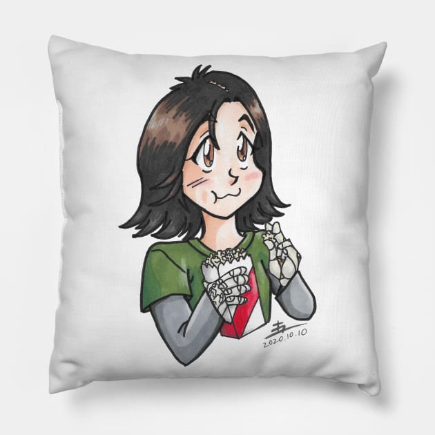 Popcorn Alita Pillow by KranberriJam