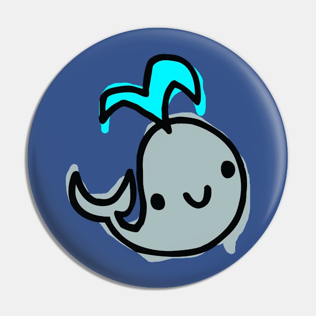 Super Happy Whale Pin by kriskeogh