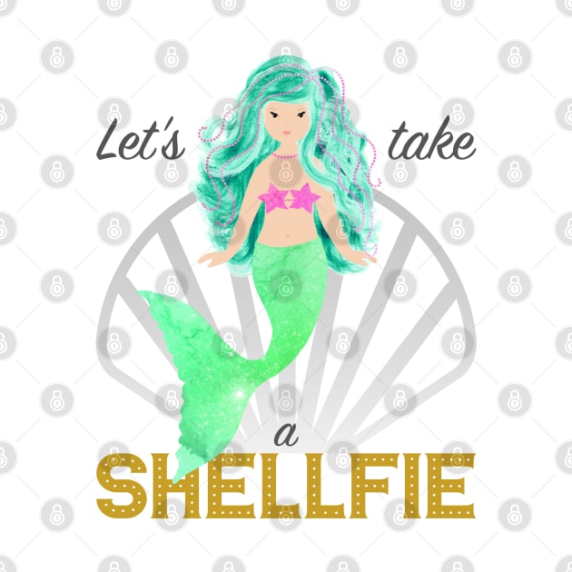 Mermaid: Let's take a shellfie (green) by oceanys