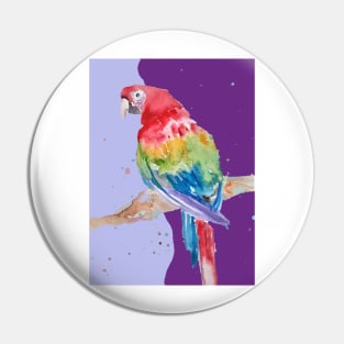 Parrot Watercolor Painting Macaw - Yellow Purple Pin