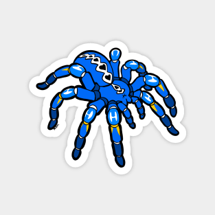 Blue Pokie Poecilotheria Metallica Gooty Sapphire Tarantula Bold Smooth Black Outline Magnet