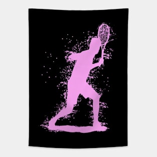 Abstract Watercolor style Tennis Art - Pink Tapestry