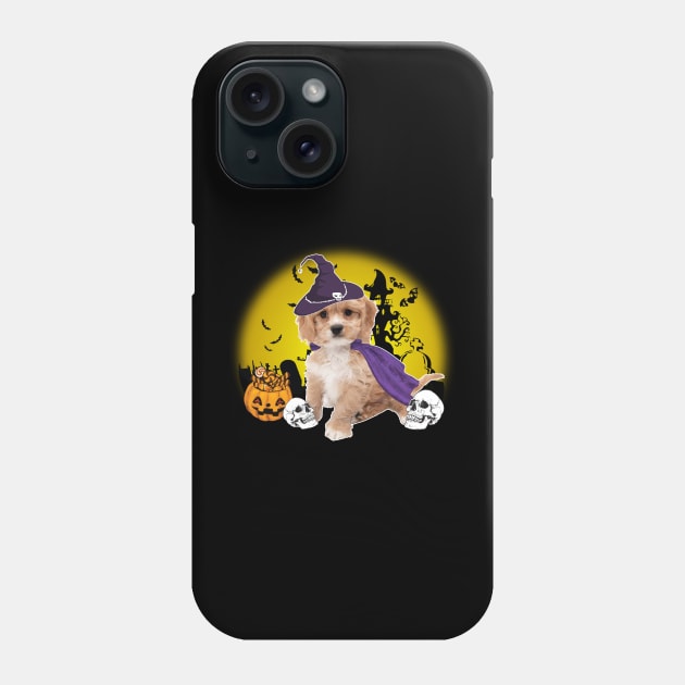 Happy Halloween Cavachon Dogs Halloween Gift Phone Case by Rene	Malitzki1a