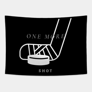 One More Shot - Hockey Player Gift Tapestry