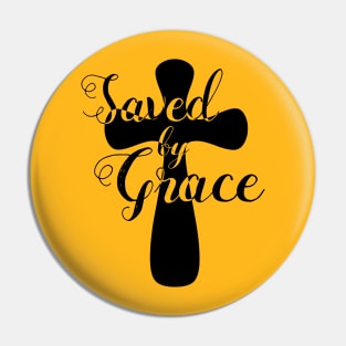 Saved by Grace Christian Cross Pin