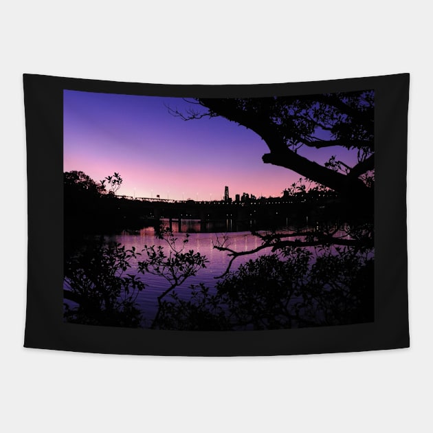 Dawn at Sisters Bay on Iron Cove Tapestry by kirstybush