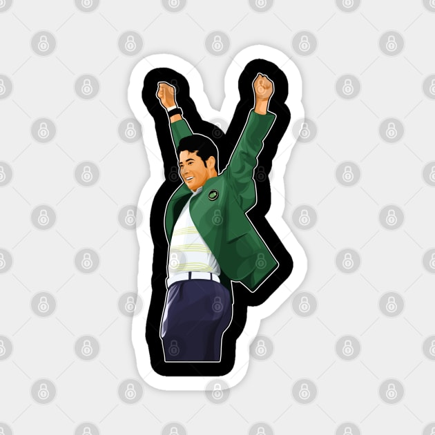 Hideki Matsuyama Green Jacket Magnet by RunAndGow