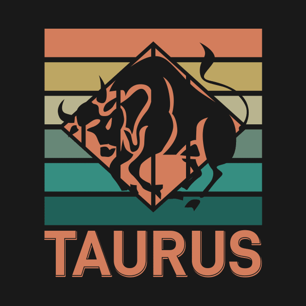 Taurus Vintage Zodiac by GrafDot