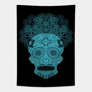 dark blue catrina calavera ecopop Tapestry