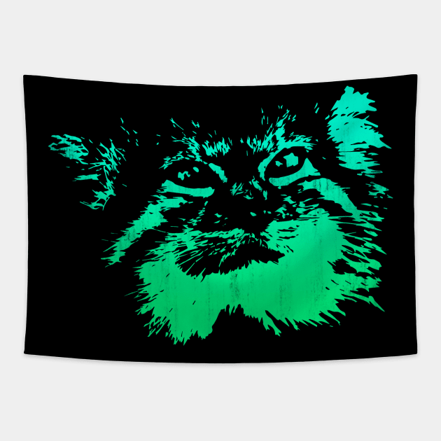 Pallas Cat - Green Tapestry by Scailaret