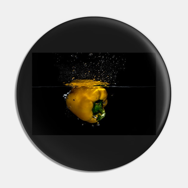 Yellow Pepper Splash Pin by RosNapier