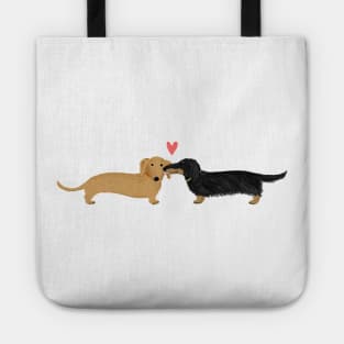 Dachshunds Love | Cute Wiener Dogs with Heart Tote