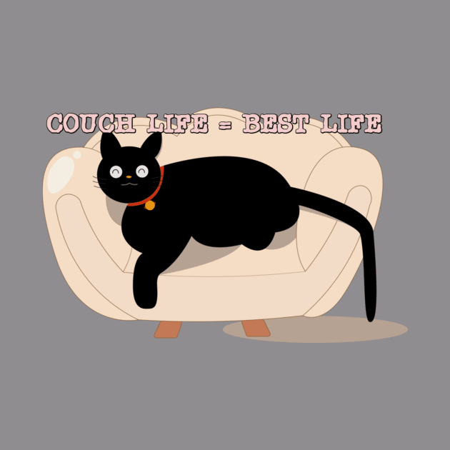 Couch life best life Lazy cat print design by LiliMagic