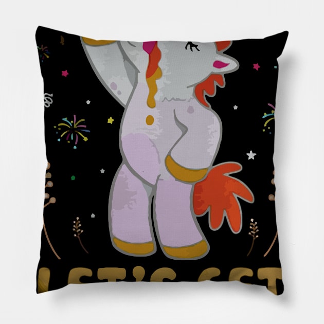 Unicorns, Let's Get Smashed T Shirt Pillow by finchandrewf