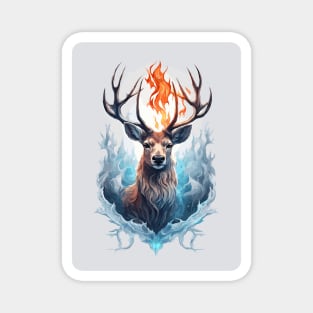 Fire and Ice Deer Animal Magnet