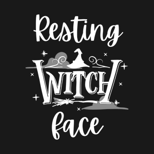 Resting Witch Face Text Design - Halloween Pun T-Shirt