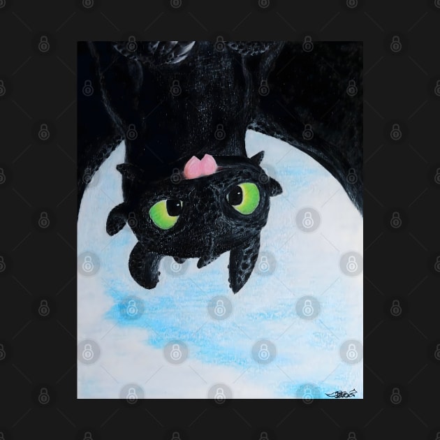 Toothless Upside Down Flight by Lycoris ArtSpark