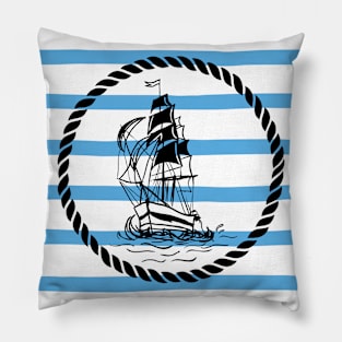 Navy lettering: love the ocean Pillow